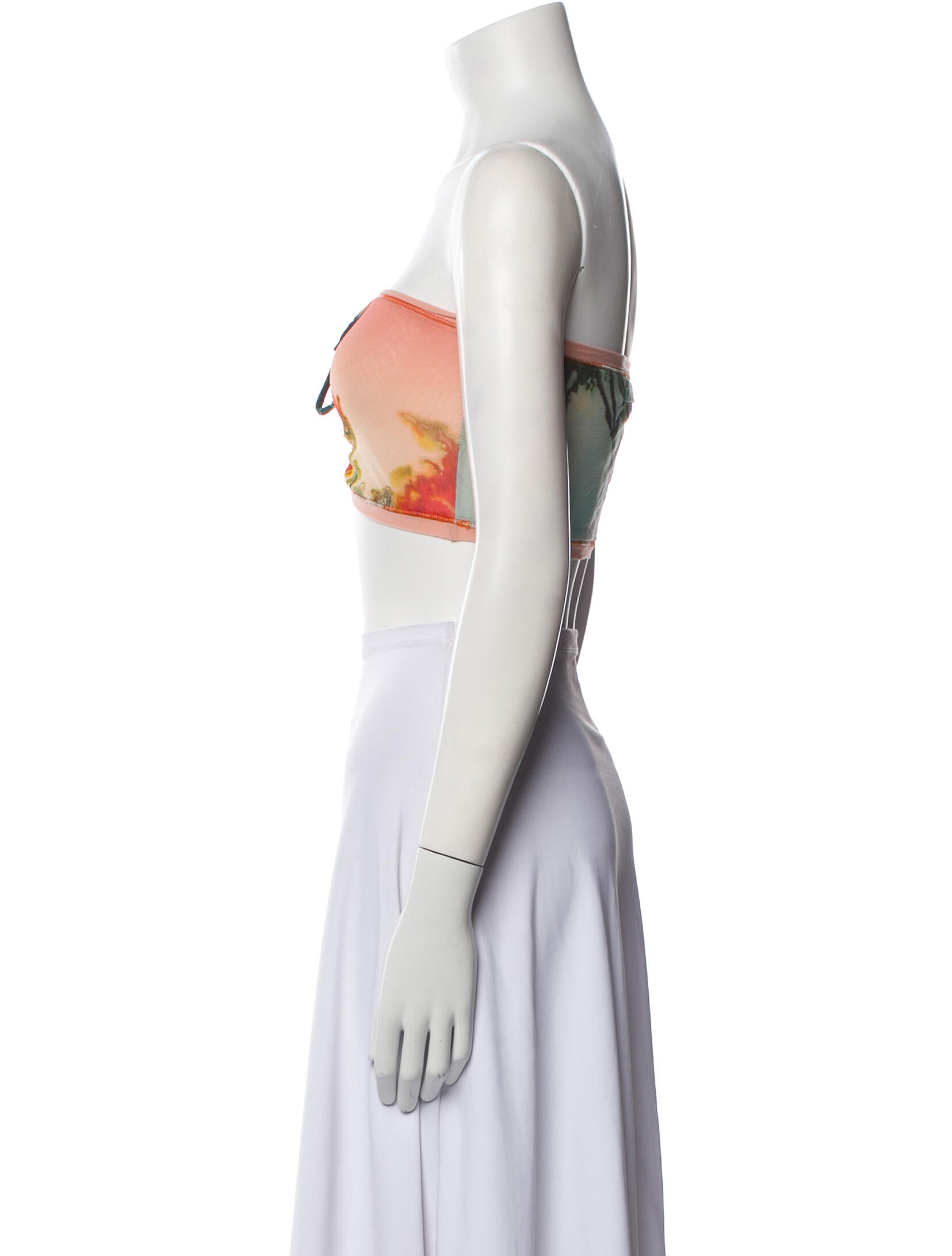 Jean Paul Gaultier Printed Strapless Crop Top