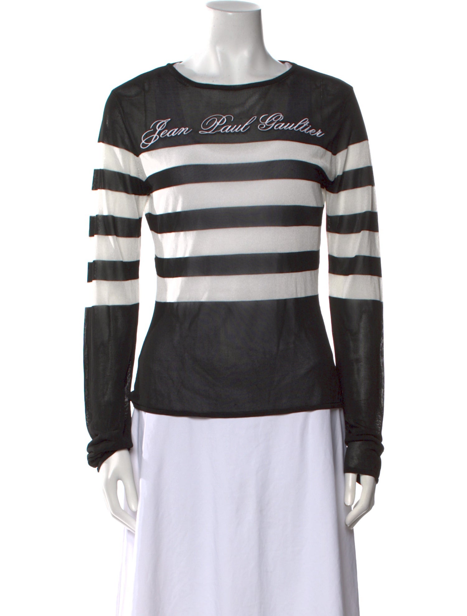 Jean Paul Gaultier Striped Crew Neck Sweater