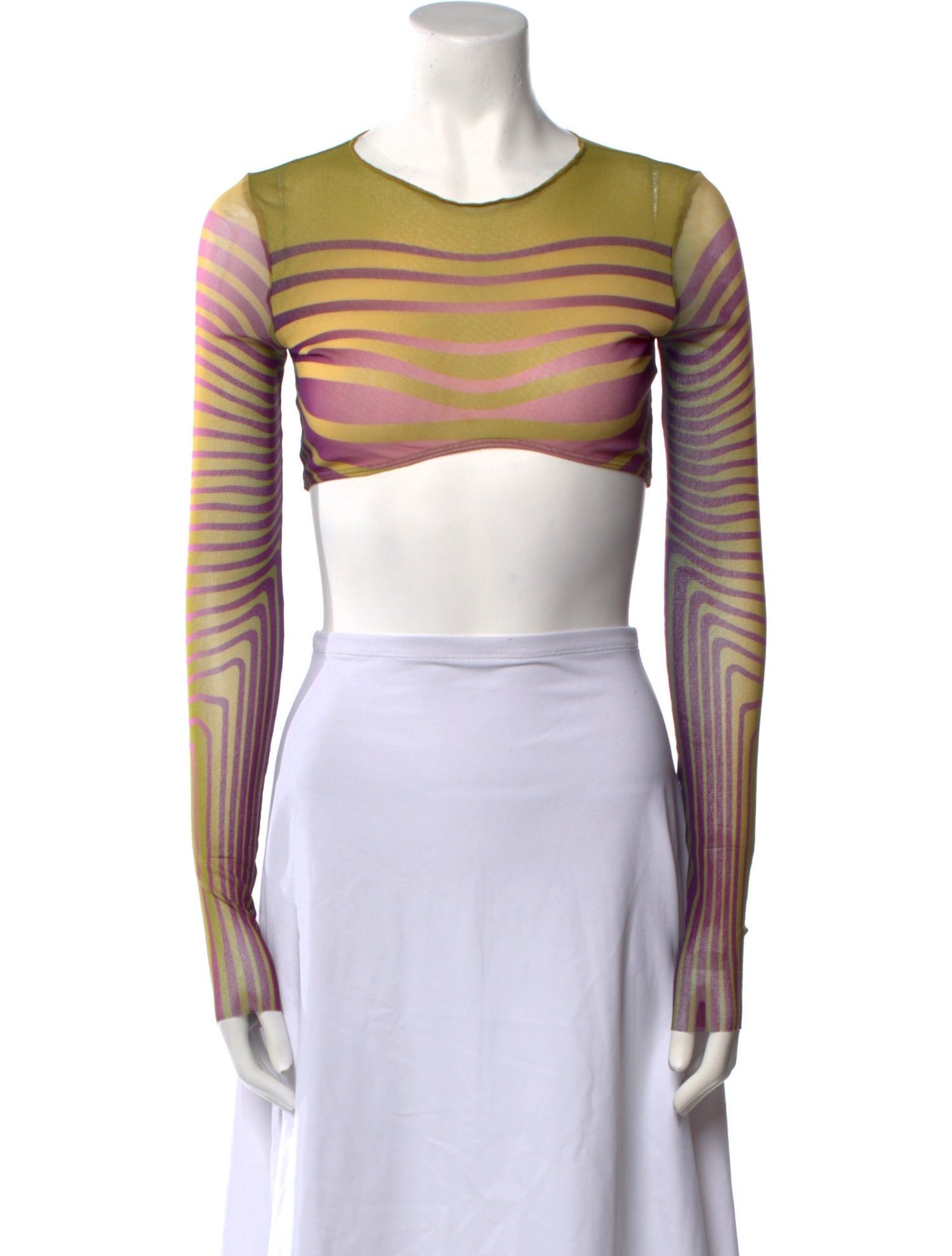 Jean Paul Gaultier Nylon Striped Crop Top