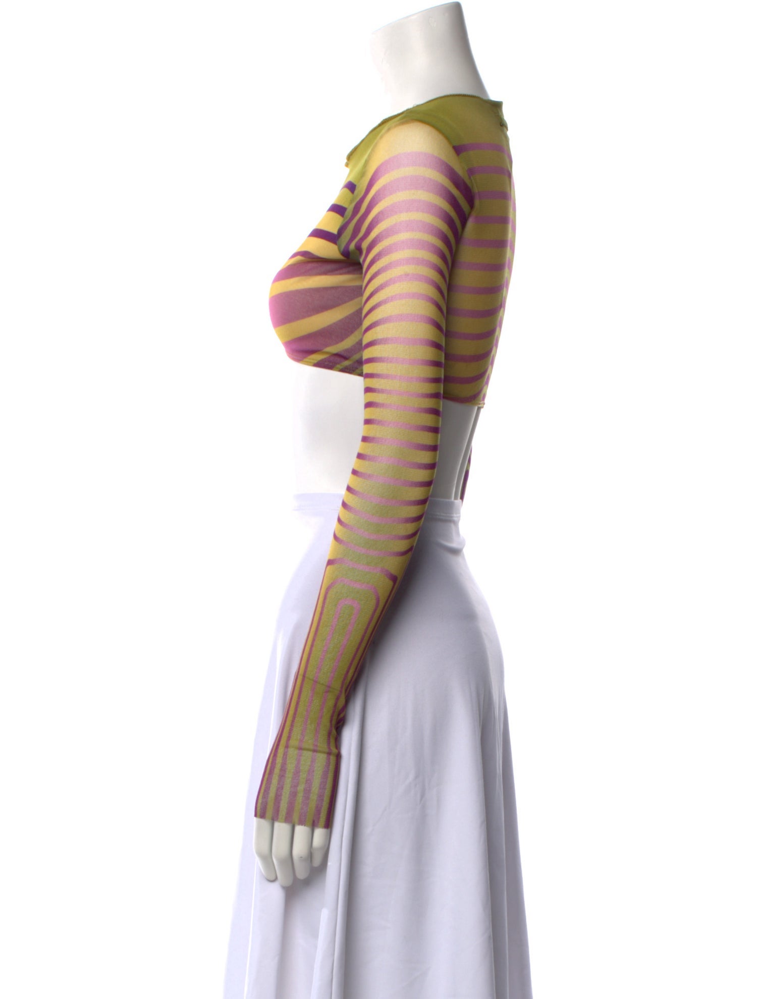 Jean Paul Gaultier Nylon Striped Crop Top