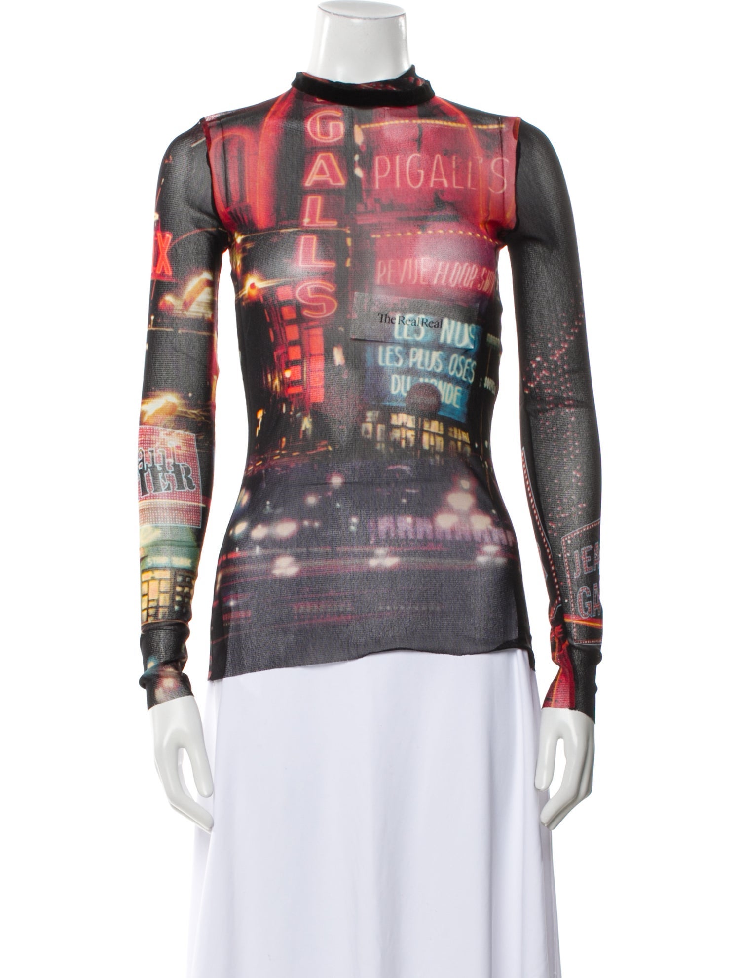 Jean Paul Gaultier Printed Mock Neck Sweatshirt