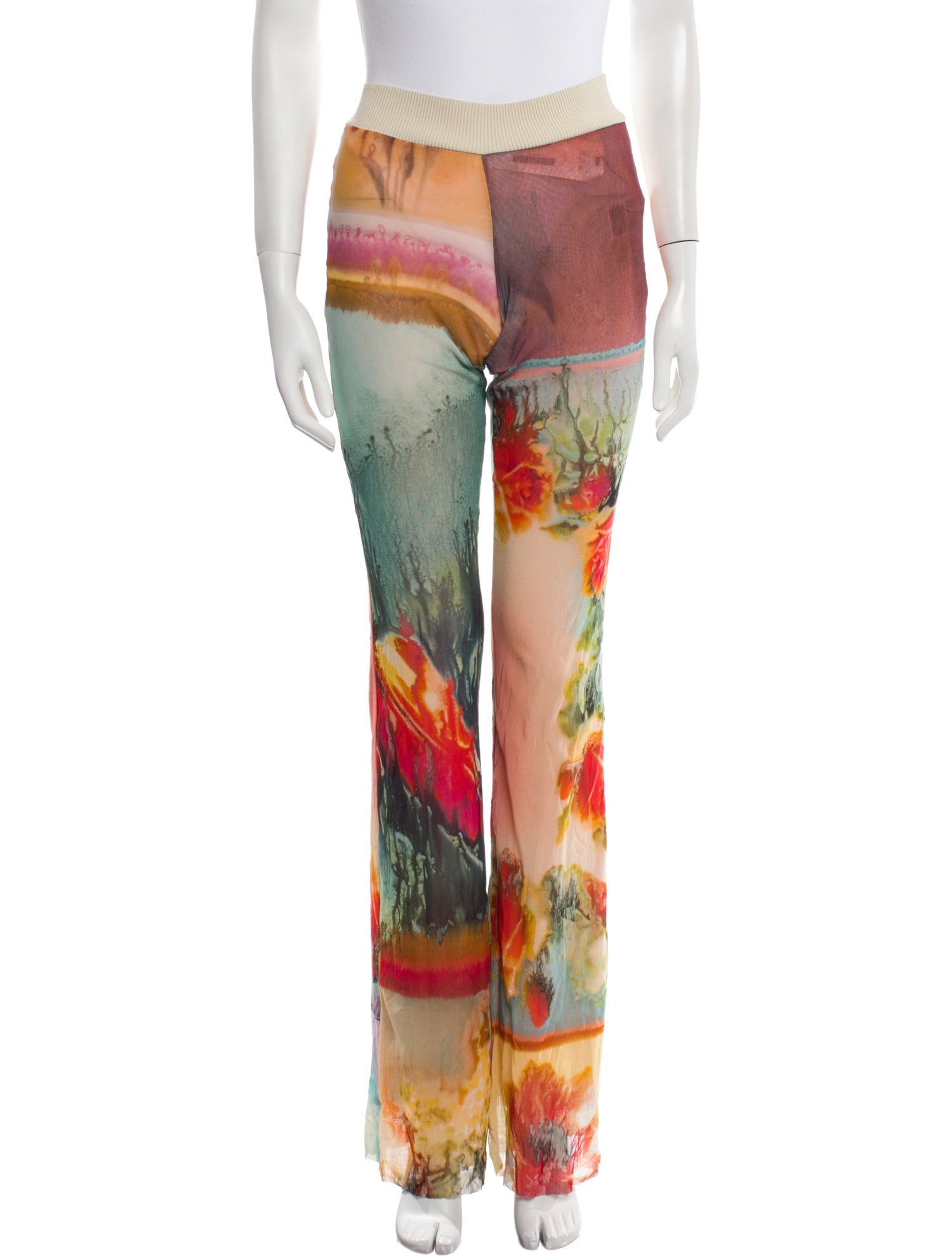 Jean Paul Gaultier Silk Straight Leg Pants
