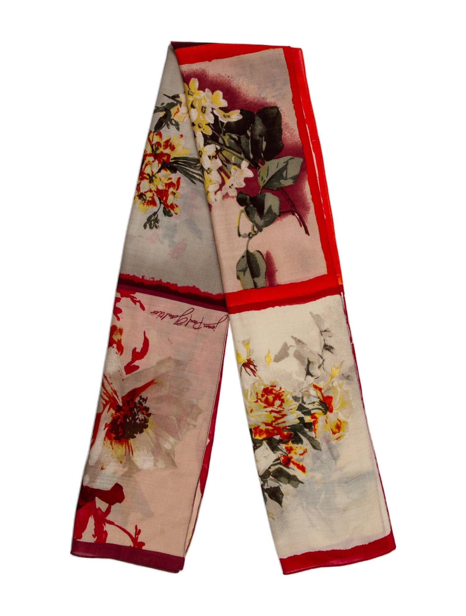 Jean Paul Gaultier Floral Print Scarf
