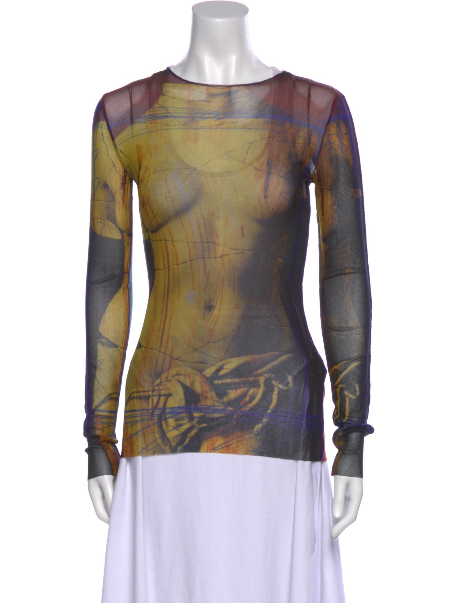Jean Paul Gaultier Printed Scoop Neck Top