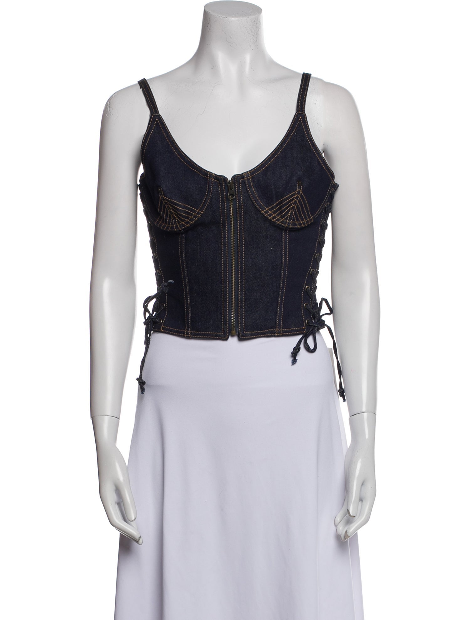 Jean Paul Gaultier Scoop Neck Sleeveless Crop Top w/ Tags