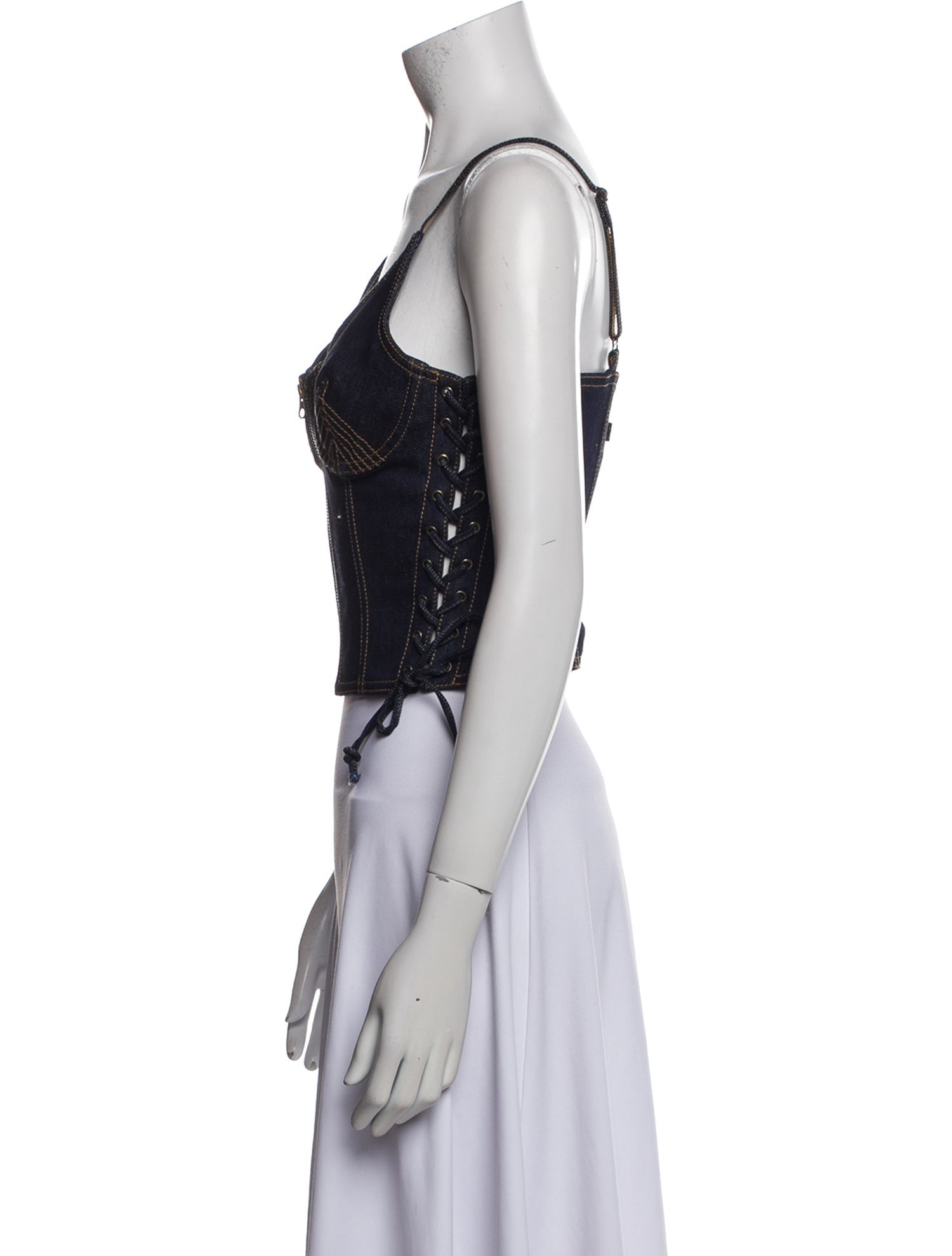 Jean Paul Gaultier Scoop Neck Sleeveless Crop Top w/ Tags
