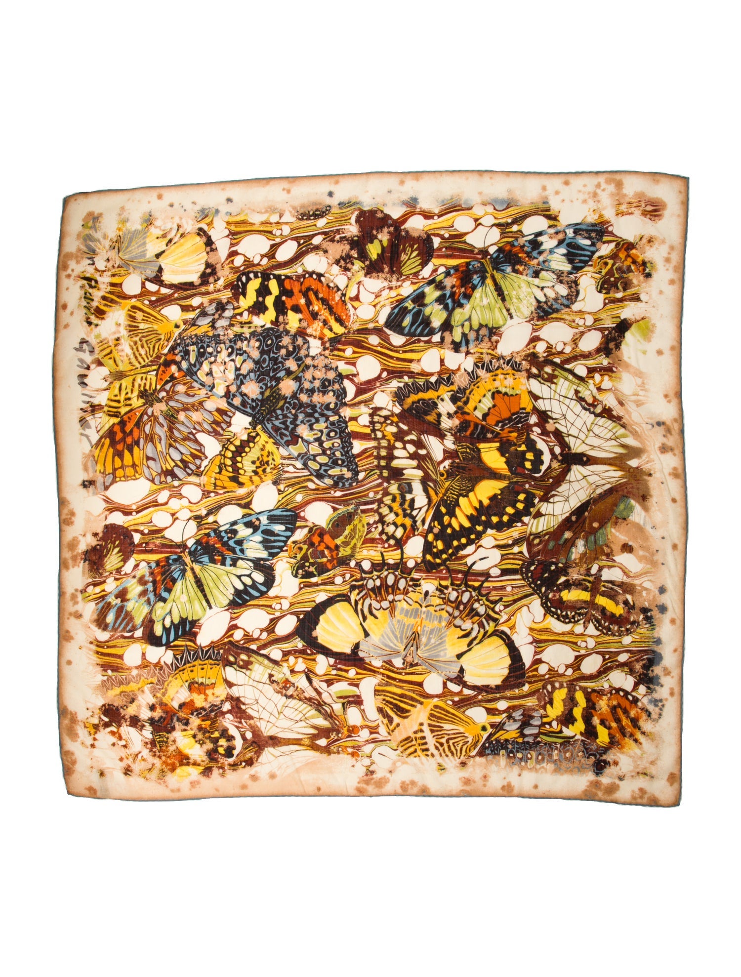 Jean Paul Gaultier Wool Floral Print Scarf