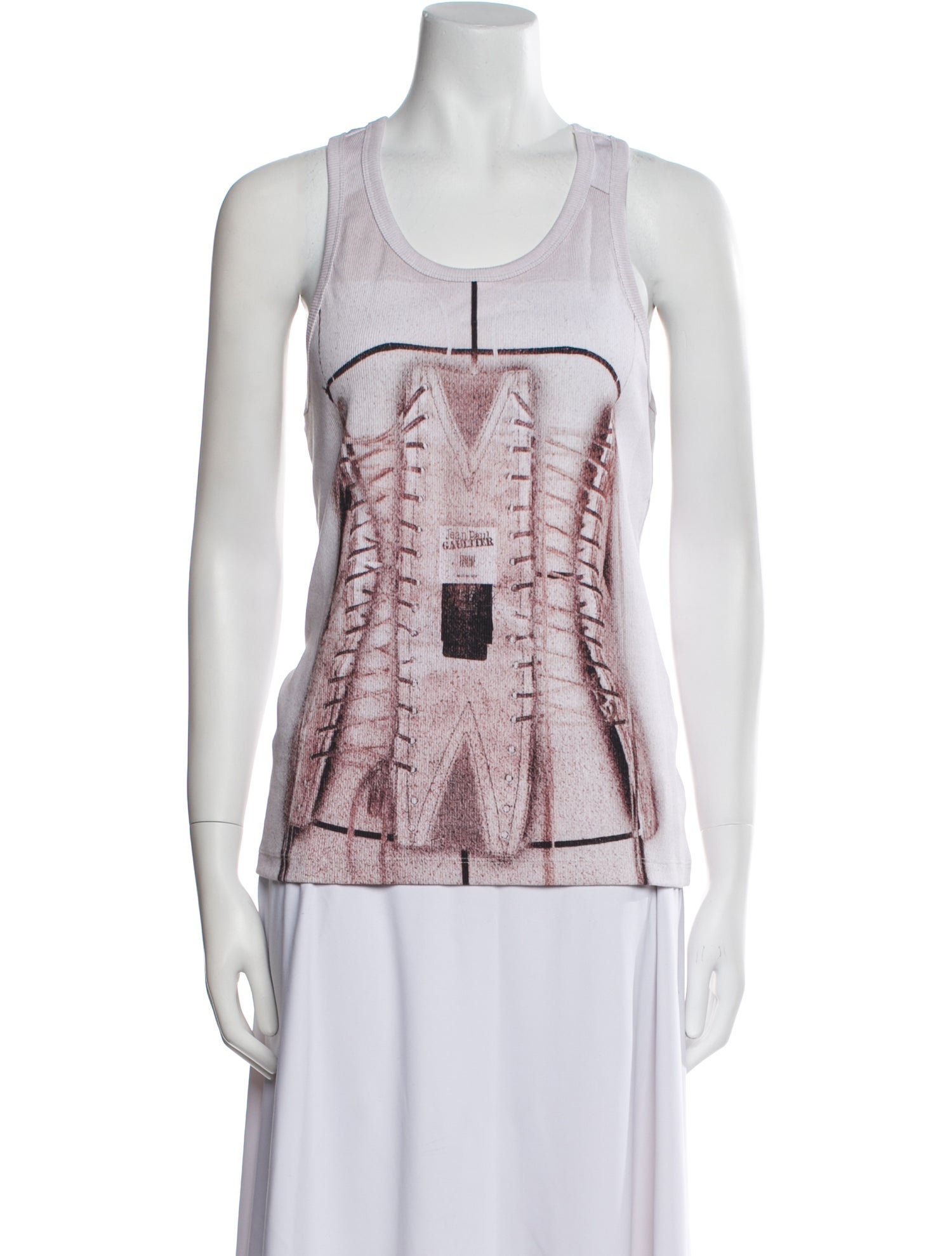 Jean Paul Gaultier Graphic Print Scoop Neck Top