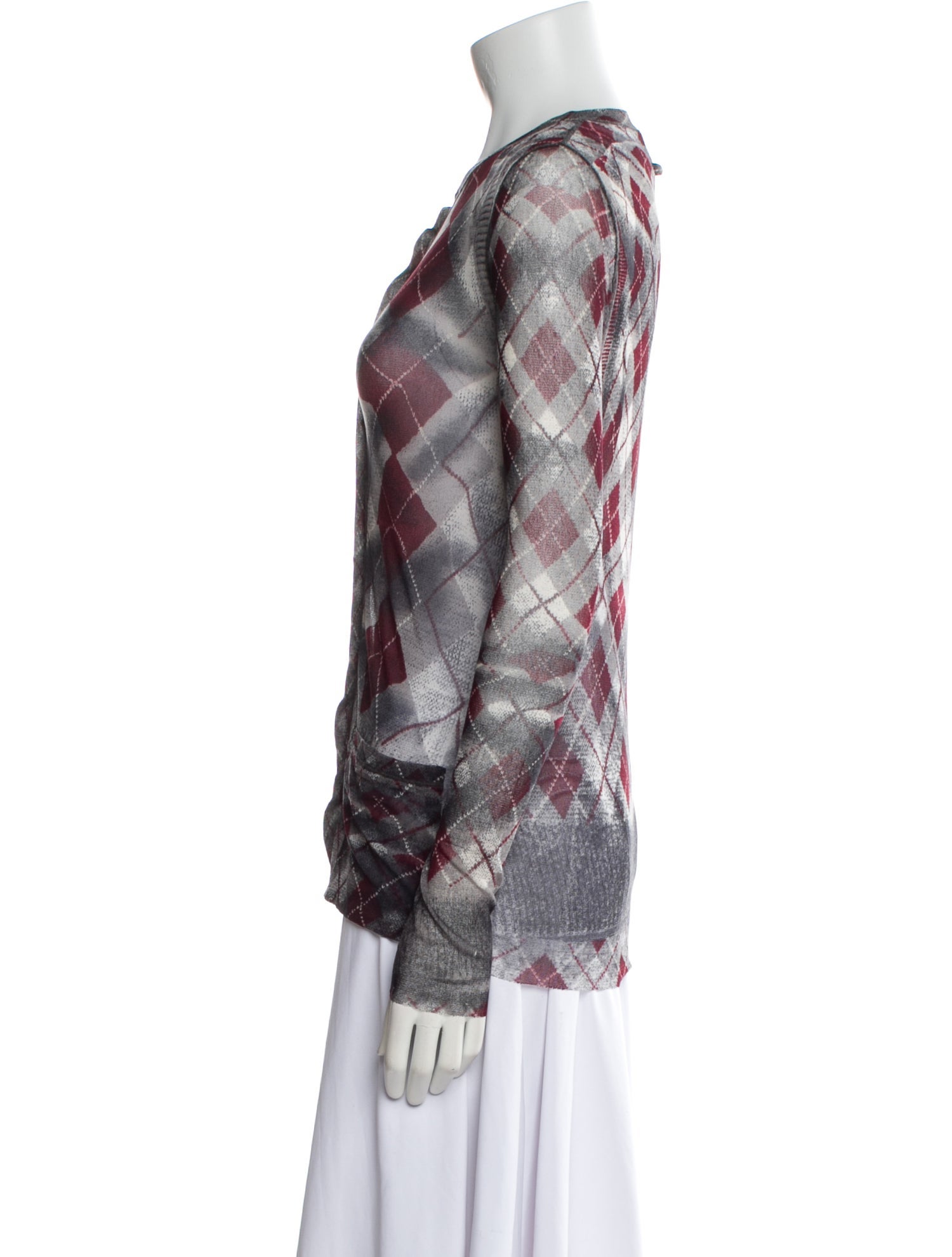 Jean Paul Gaultier Printed Crew Neck Button-Up Top