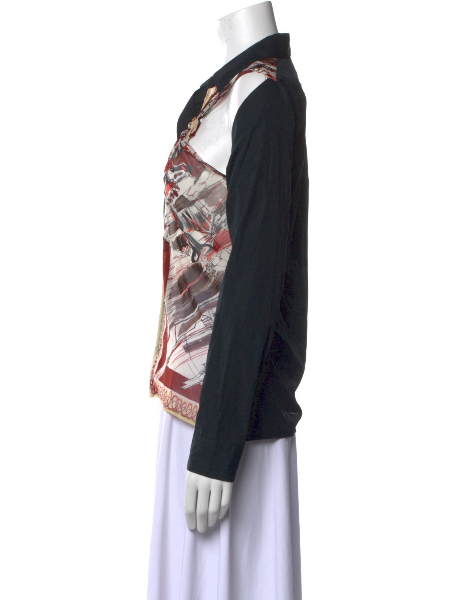 Jean Paul Gaultier Late 1990's - Early 2000's Printed Button-Up Top