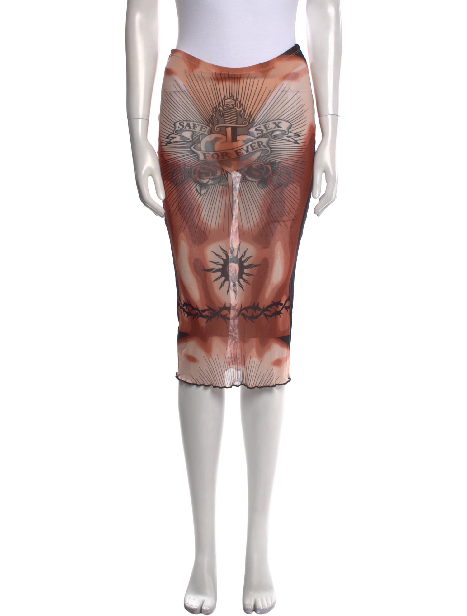 Jean Paul Gaultier Printed Knee-Length Skirt