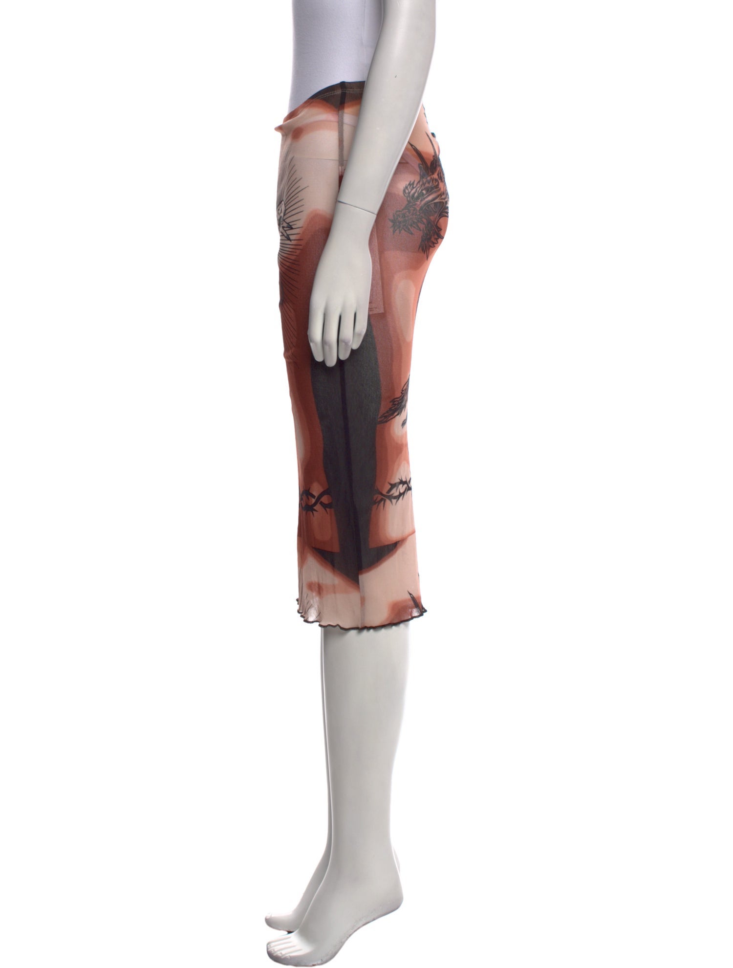 Jean Paul Gaultier Printed Knee-Length Skirt