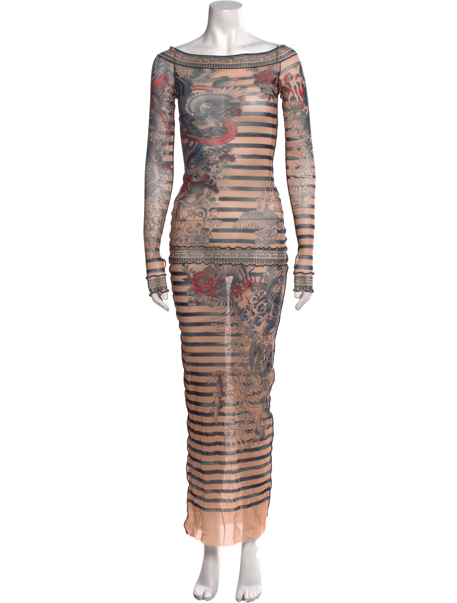 Jean Paul Gaultier Striped Long Dress