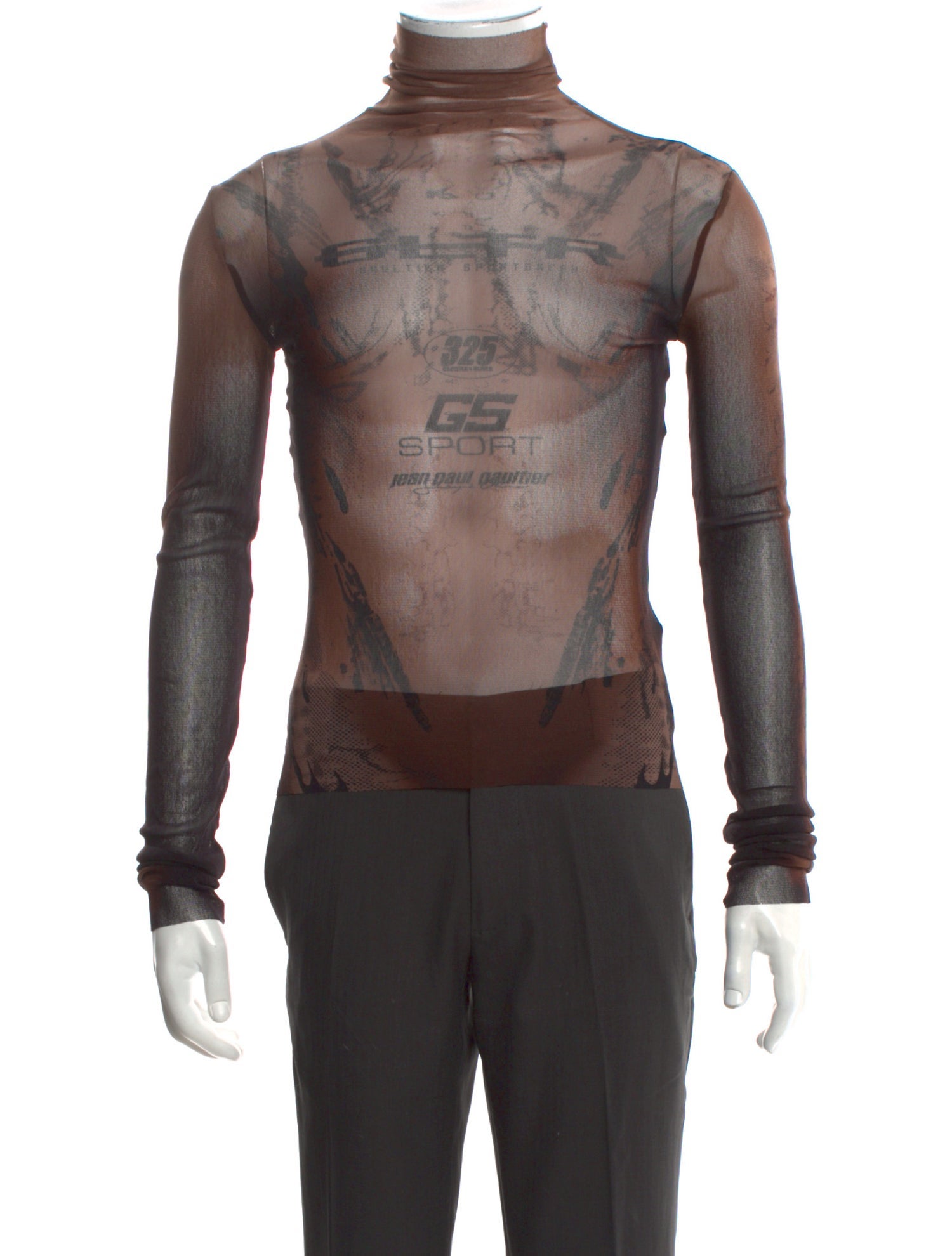 Jean Paul Gaultier Printed Mock Neck T-Shirt