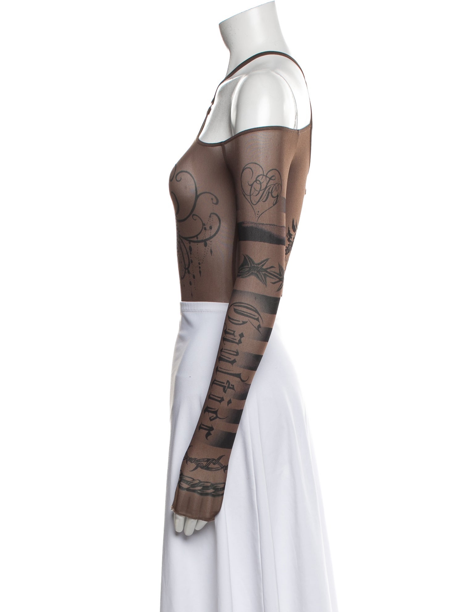 Jean Paul Gaultier x KNWLS Bodysuit Printed Crop Top