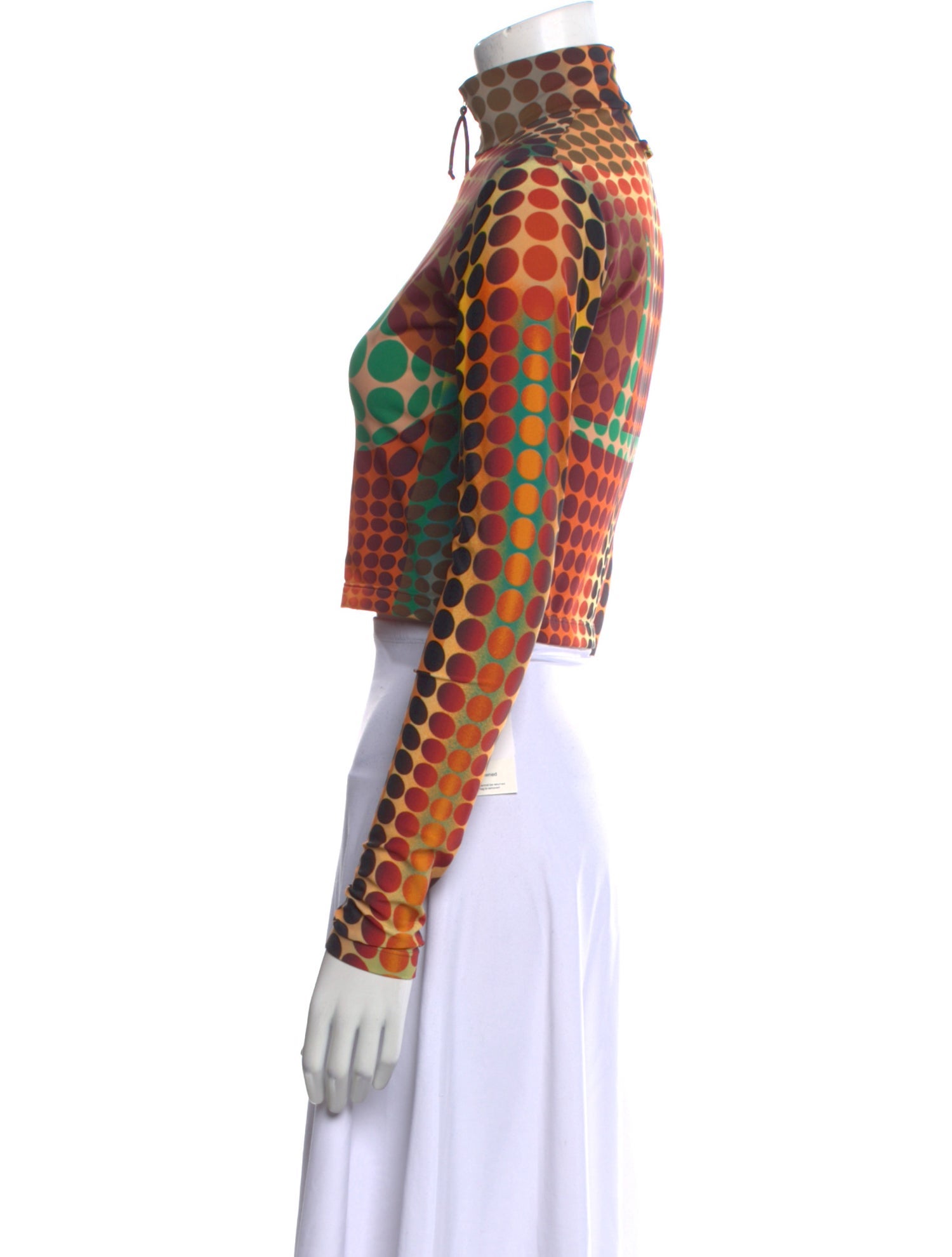 Jean Paul Gaultier Nylon Polka Dot Print Crop Top