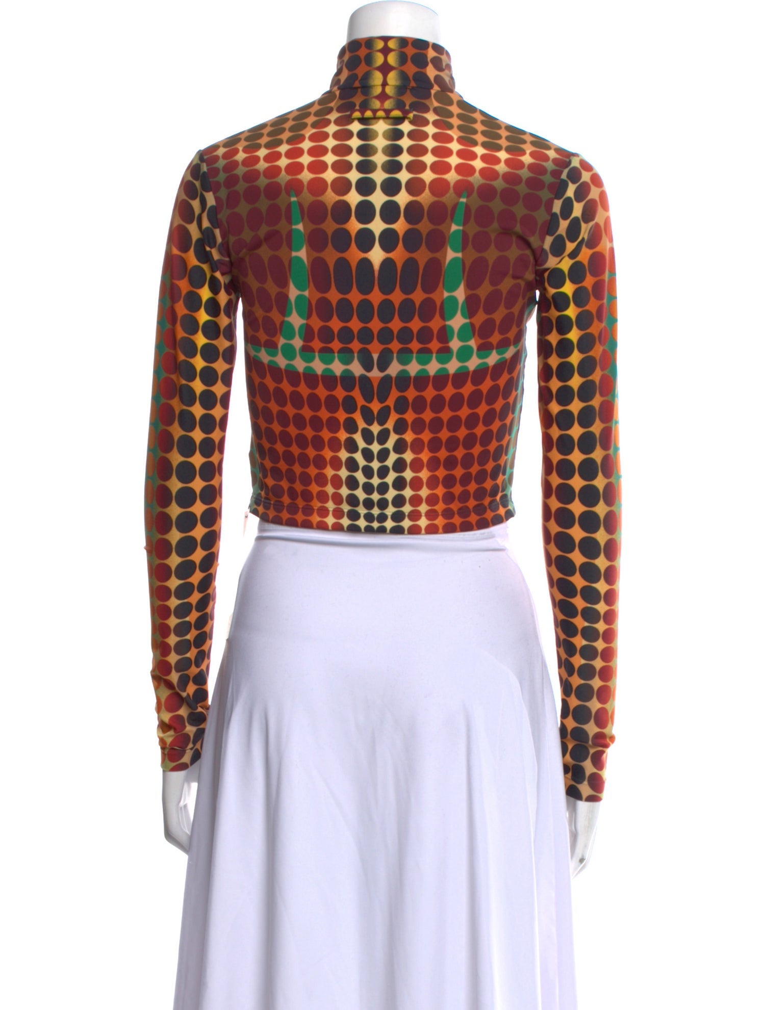 Jean Paul Gaultier Nylon Polka Dot Print Crop Top