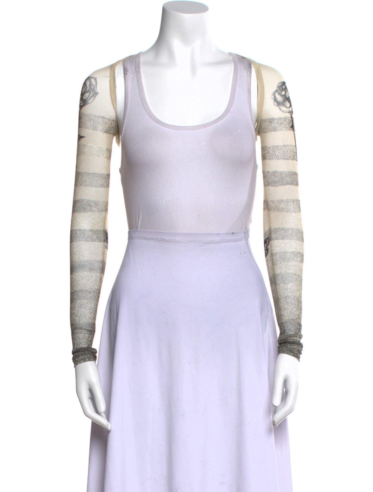 Jean Paul Gaultier Printed Scoop Neck Crop Top w/ Tags