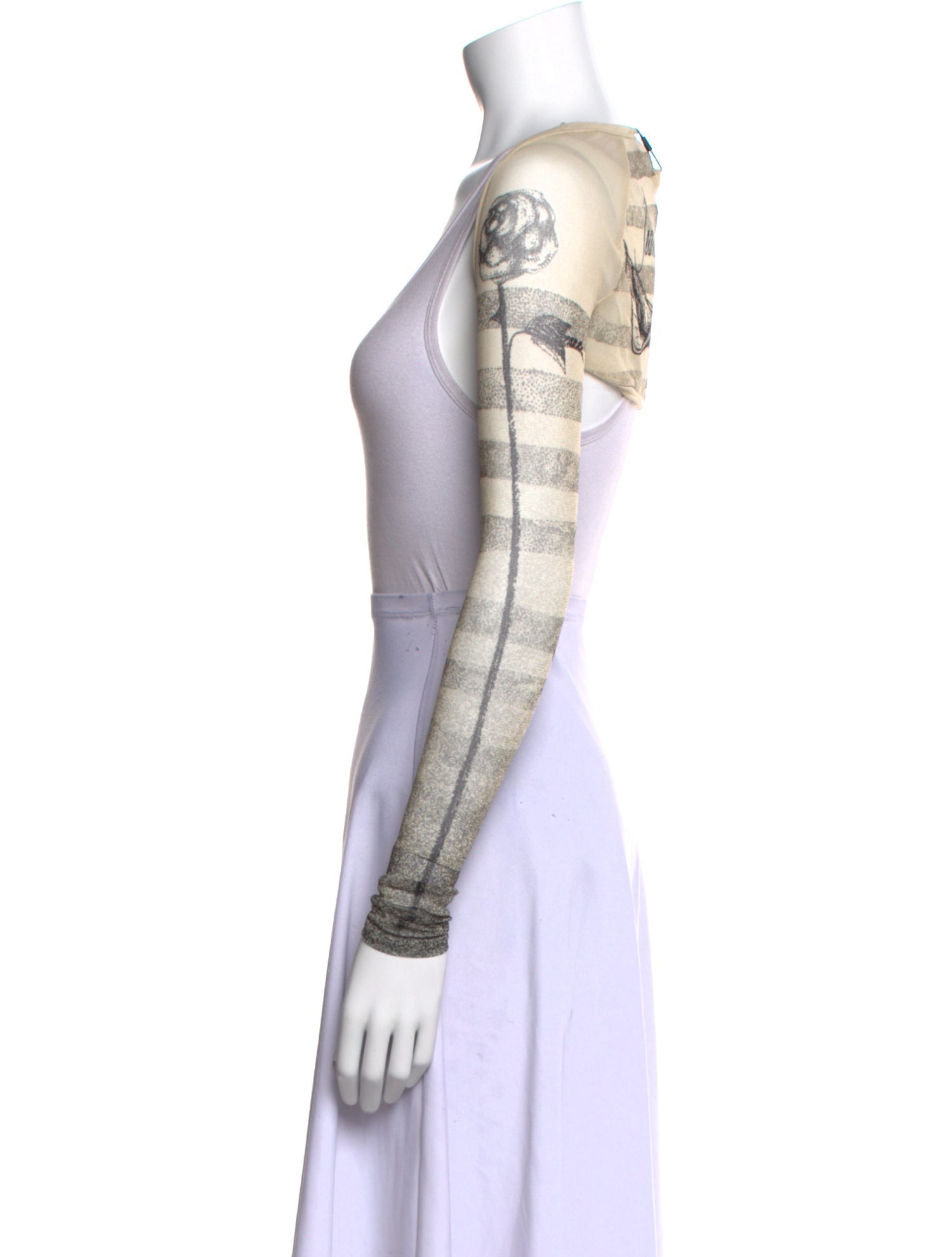 Jean Paul Gaultier Printed Scoop Neck Crop Top w/ Tags