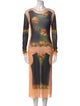 Jean Paul Gaultier Printed Midi Length Dress
