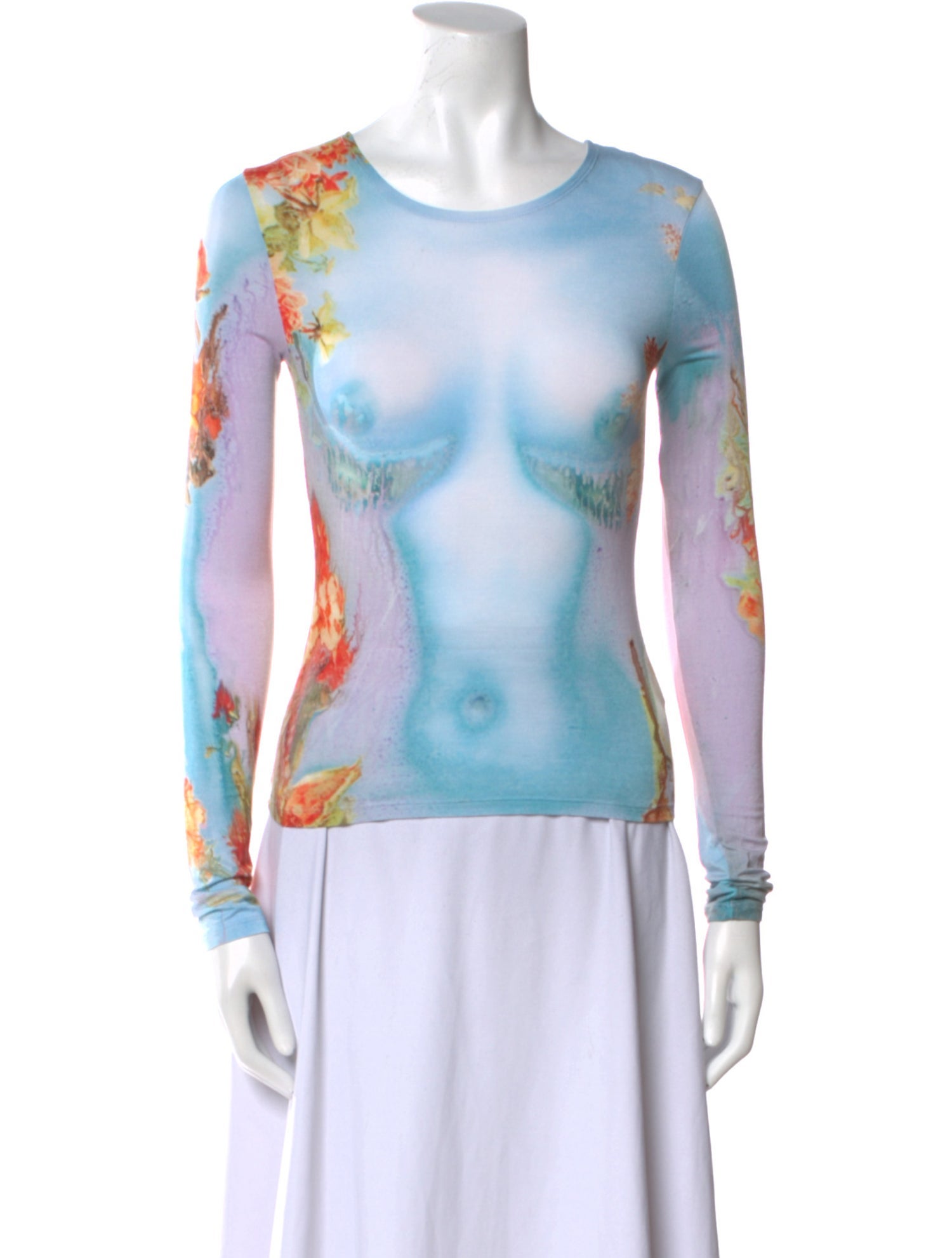 Jean Paul Gaultier Printed Bateau Neckline T-Shirt