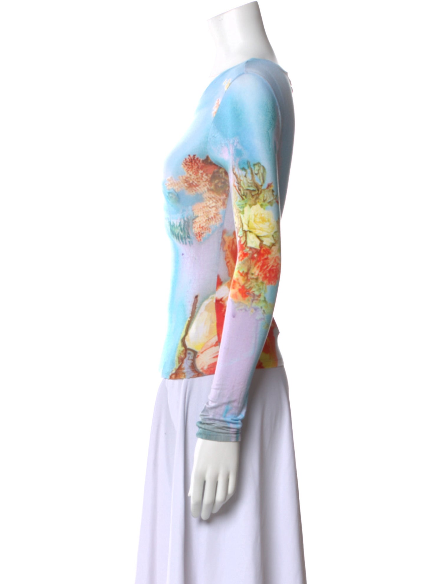 Jean Paul Gaultier Printed Bateau Neckline T-Shirt