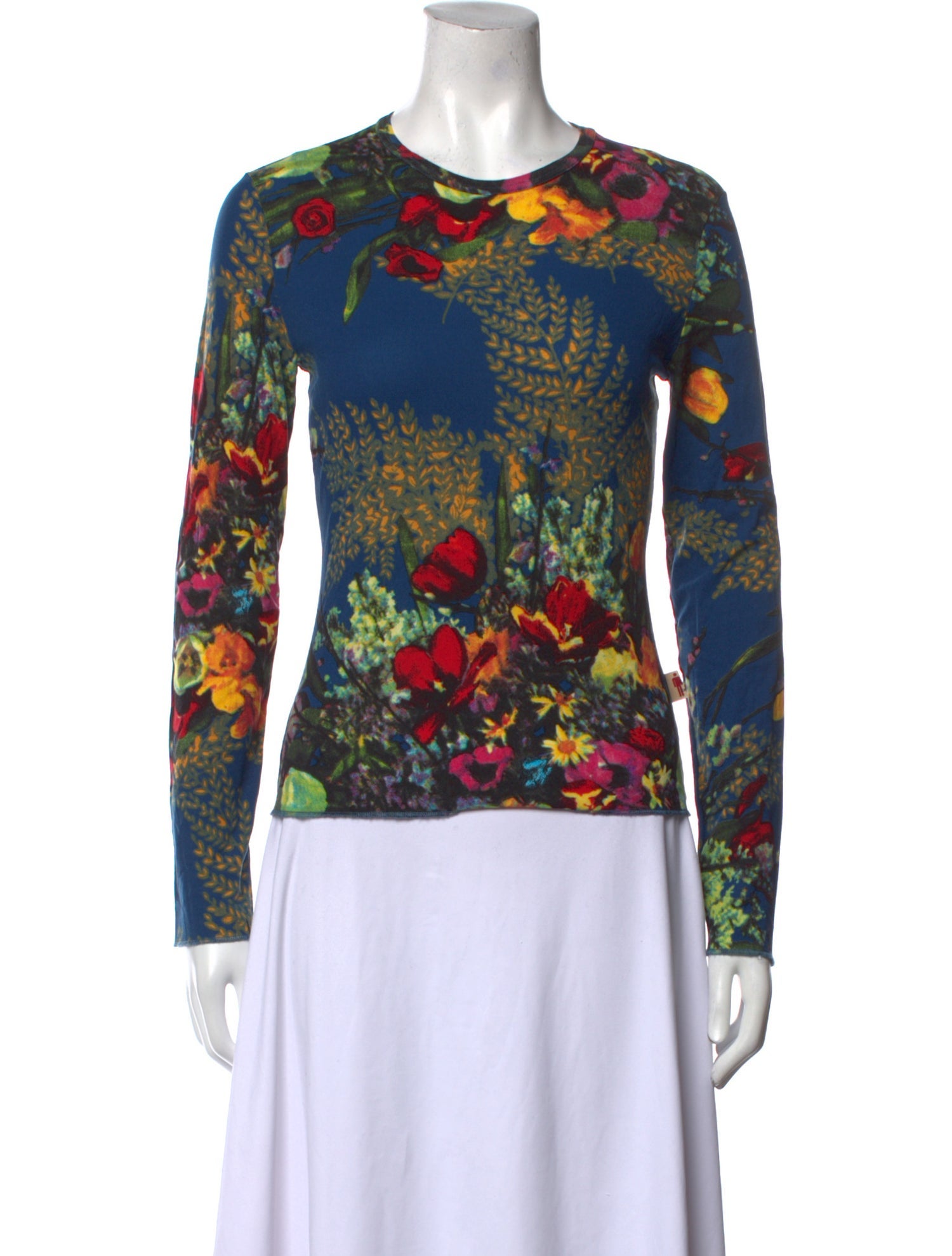 JPG Jeans Floral Print Crew Neck Top