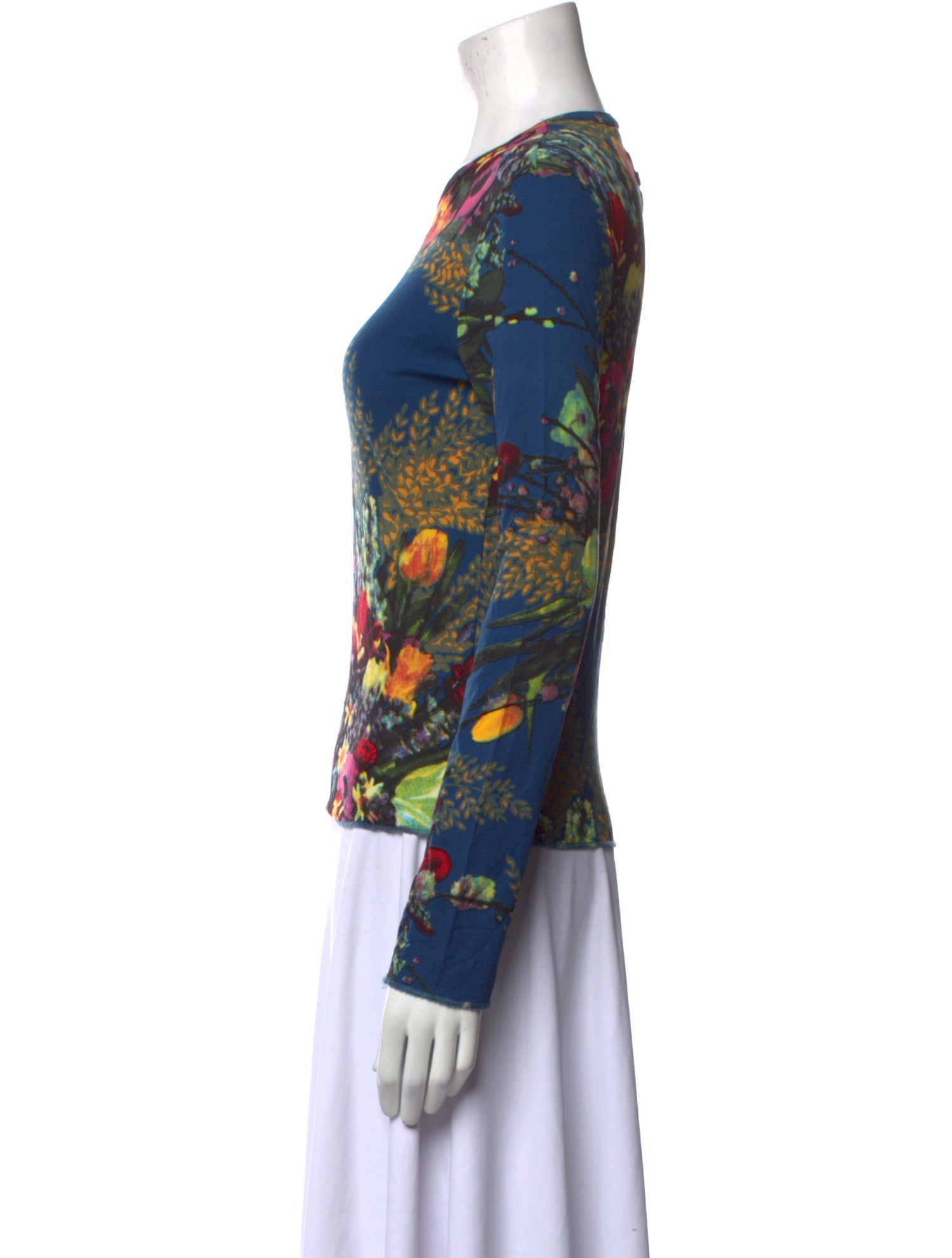 JPG Jeans Floral Print Crew Neck Top