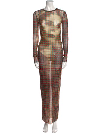 Jean Paul Gaultier Plaid Print Long Dress