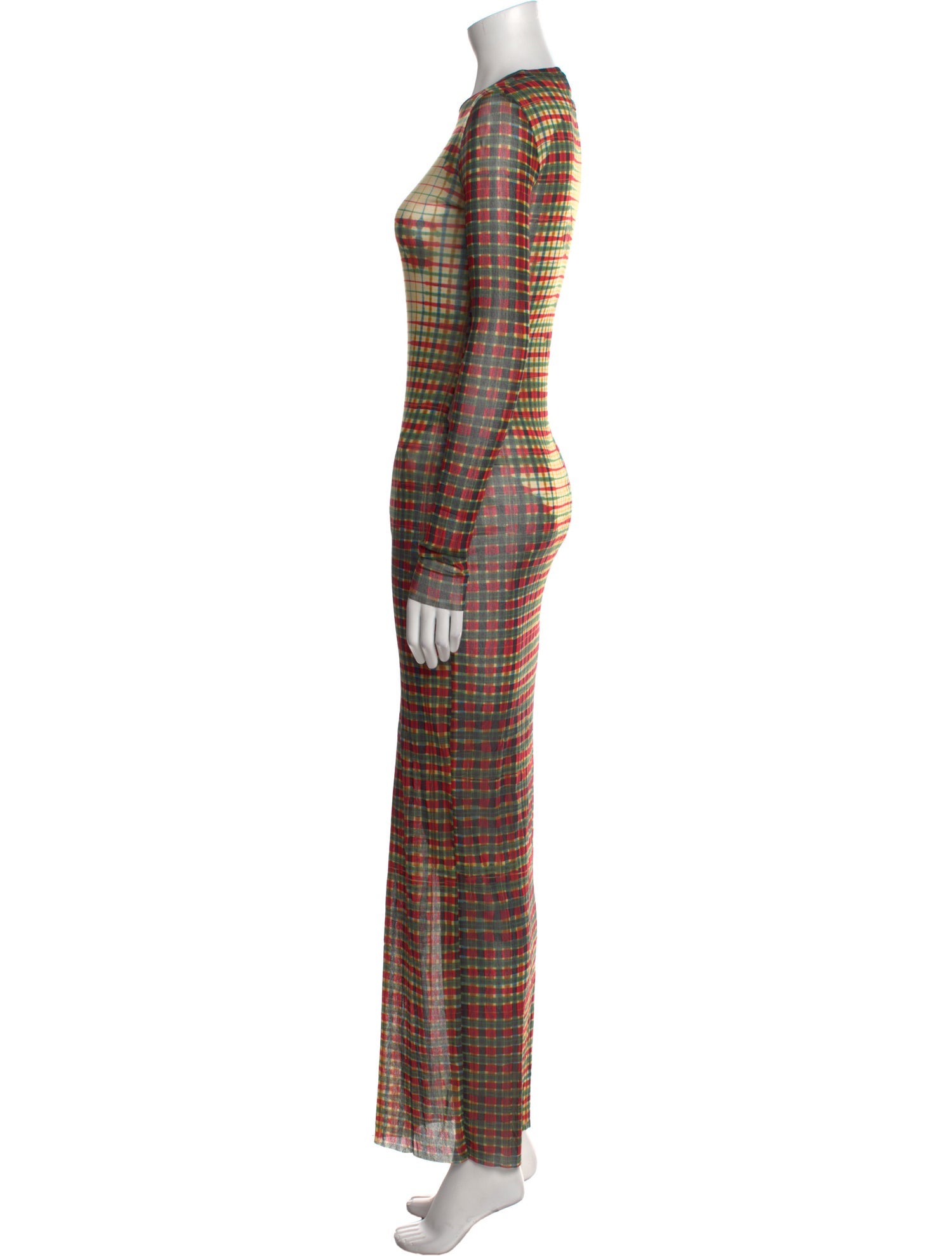 Jean Paul Gaultier Plaid Print Long Dress