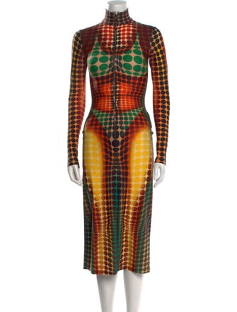 Jean Paul Gaultier Polka Dot Print Midi Length Dress