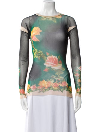 Jean Paul Gaultier Printed Bateau Neckline Top