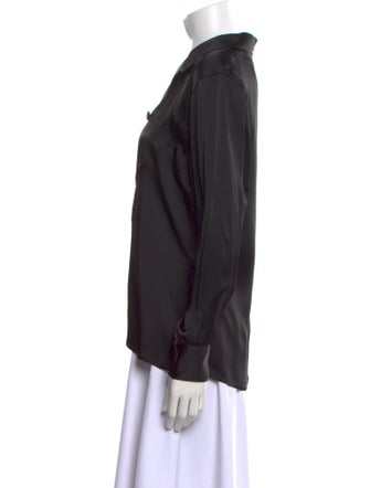 Jean Paul Gaultier Satin Long Sleeve Button-Up Top