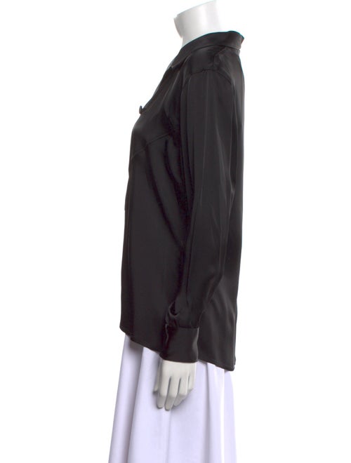 Jean Paul Gaultier Satin Long Sleeve Button-Up Top