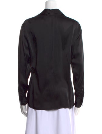Jean Paul Gaultier Satin Long Sleeve Button-Up Top