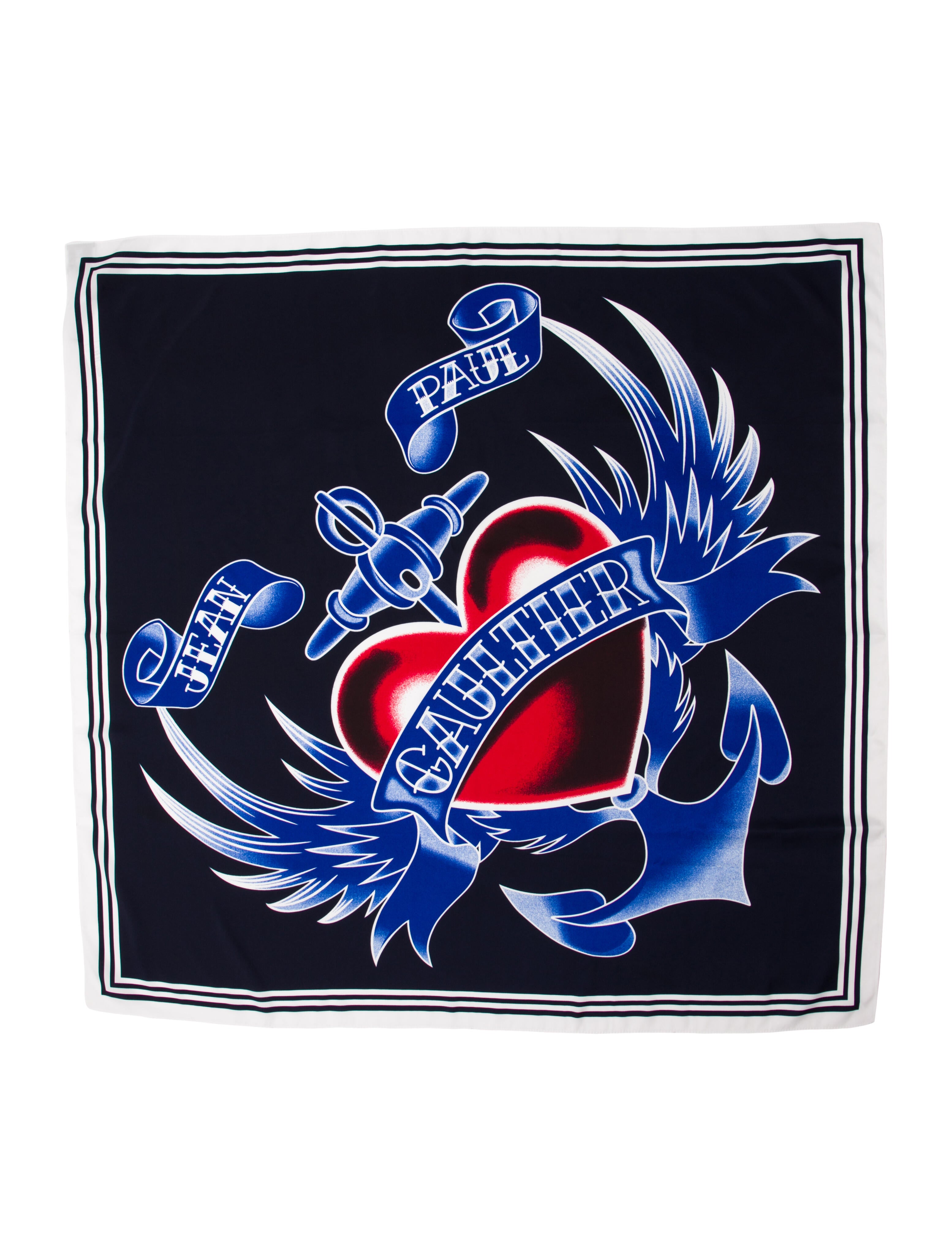 Jean Paul Gaultier Silk Printed Scarf w/ Tags