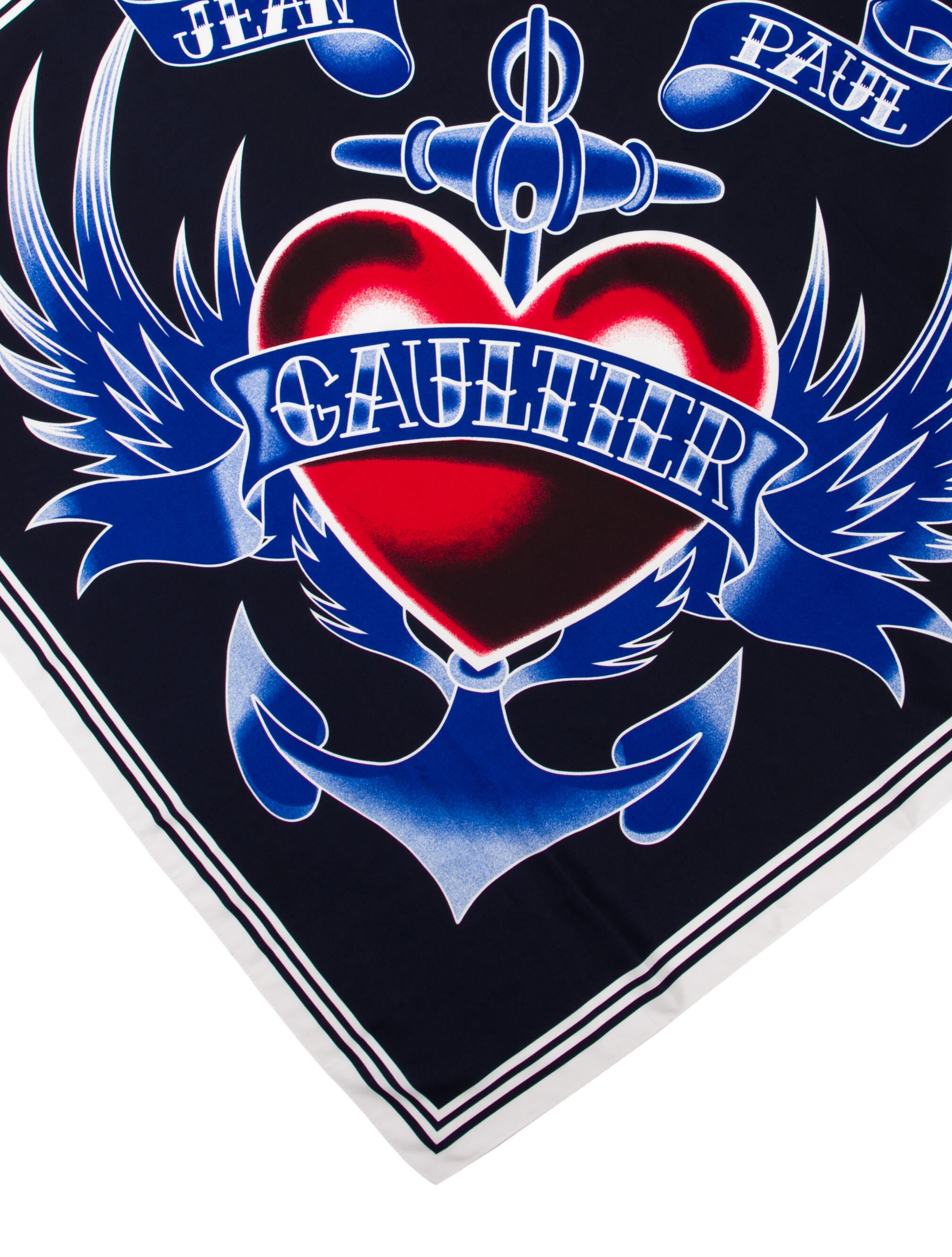 Jean Paul Gaultier Silk Printed Scarf w/ Tags