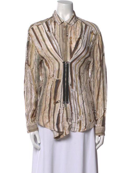 Jean Paul Gaultier for Lindex Printed Long Sleeve Button-Up Top