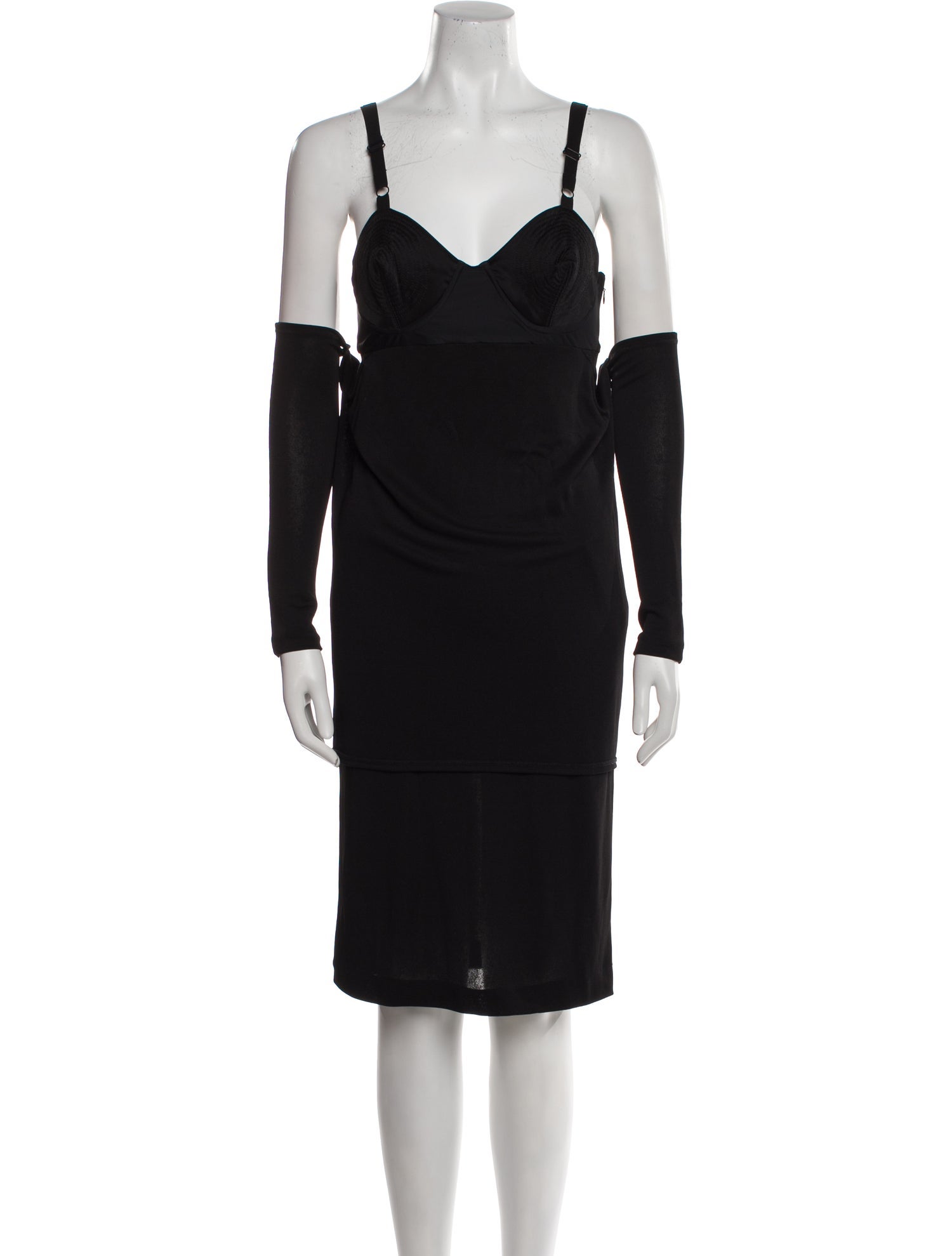 Jean Paul Gaultier Cowl Neck Midi Length Dress