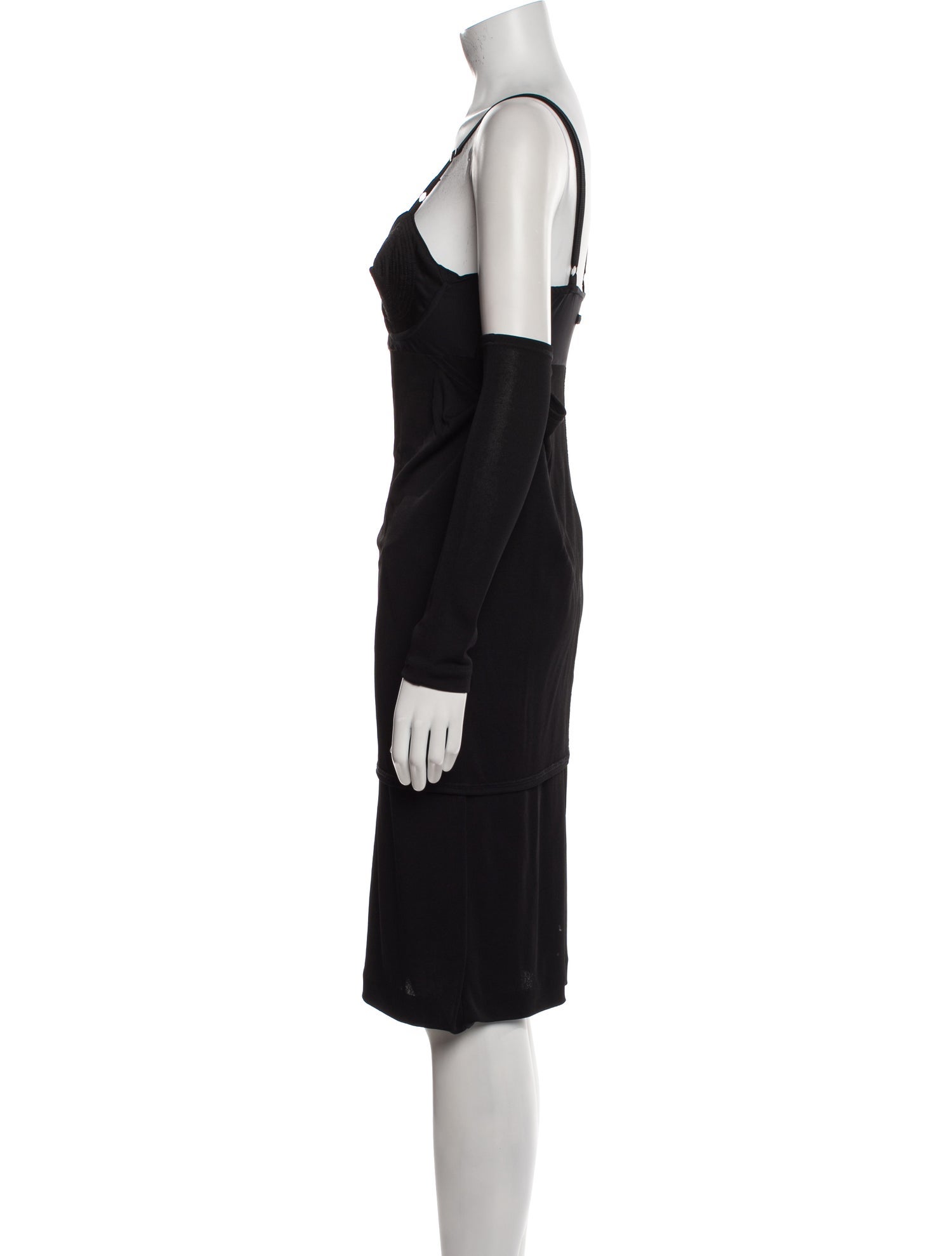 Jean Paul Gaultier Cowl Neck Midi Length Dress