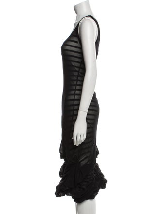 Jean Paul Gaultier Striped Midi Length Dress