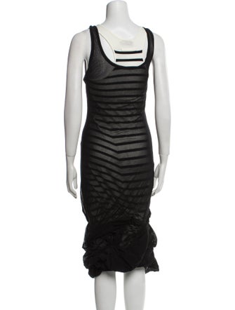 Jean Paul Gaultier Striped Midi Length Dress
