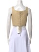 Jean Paul Gaultier Lamb Leather Square Neckline Crop Top