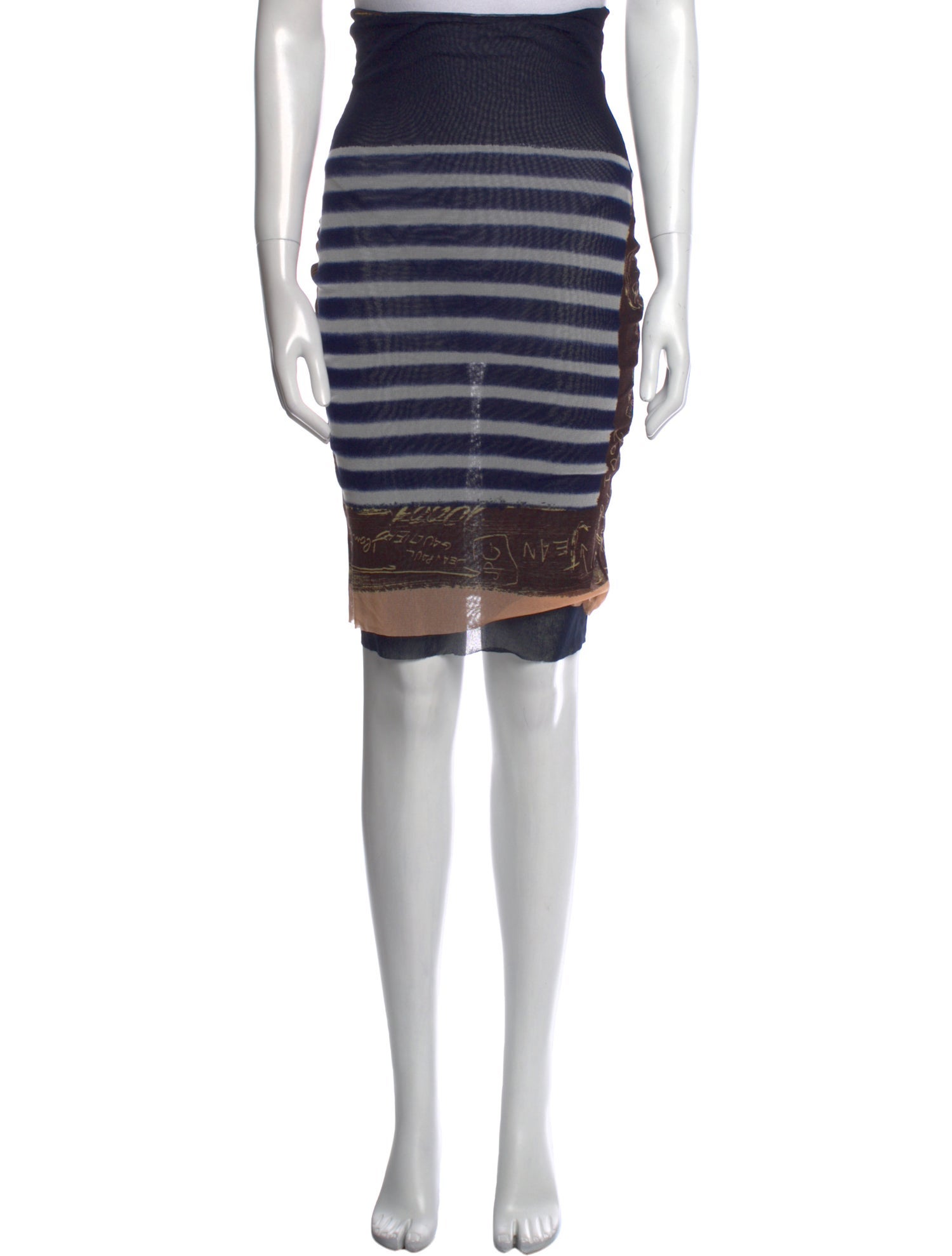 Jean Paul Gaultier Striped Knee-Length Skirt