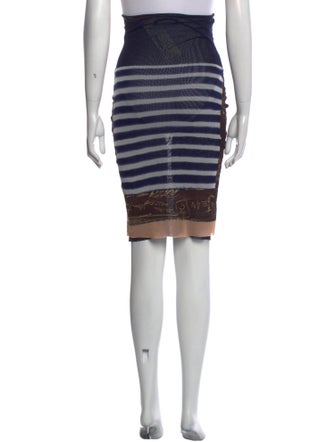 Jean Paul Gaultier Striped Knee-Length Skirt