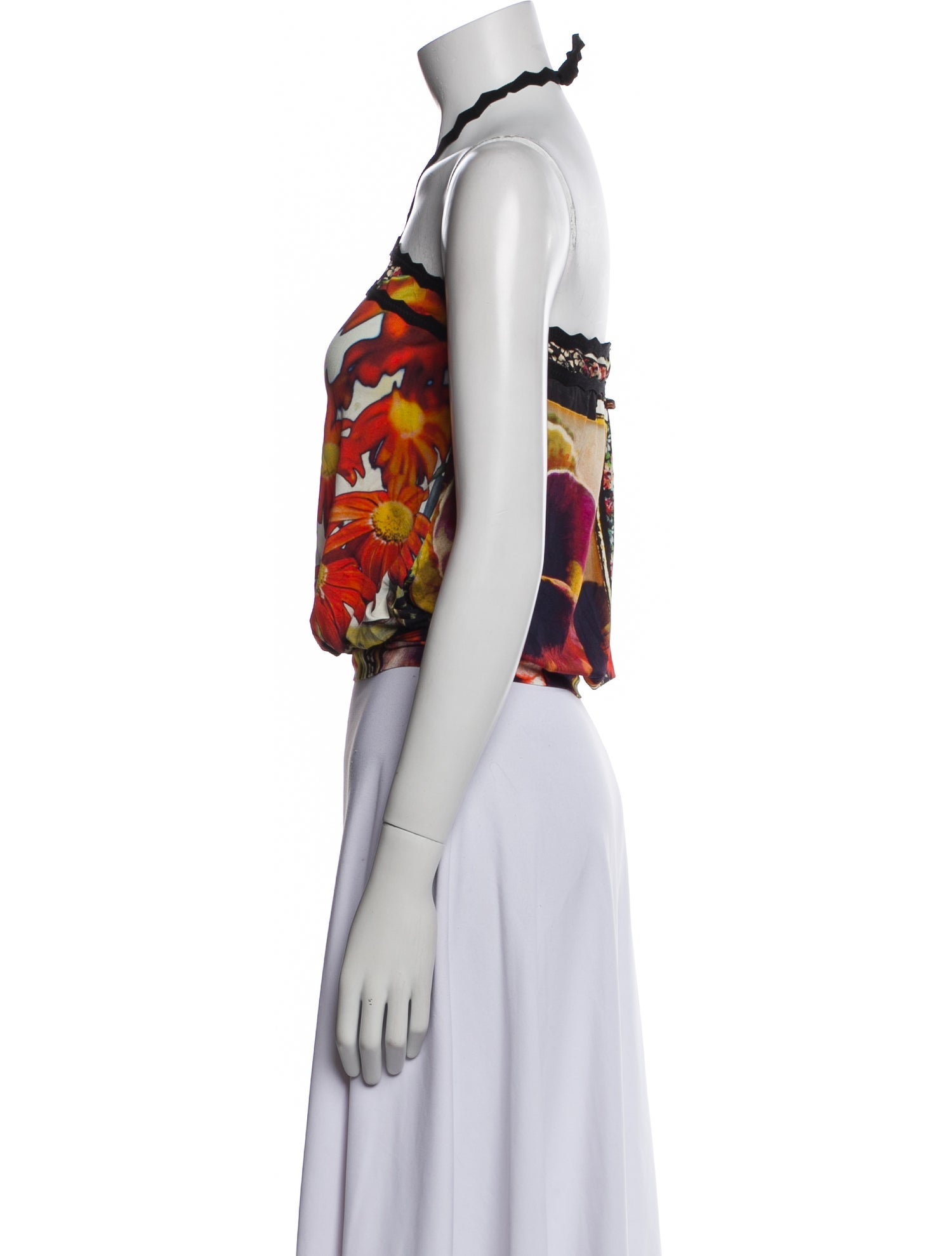Jean Paul Gaultier Soleil Vintage Floral Print Crop Top