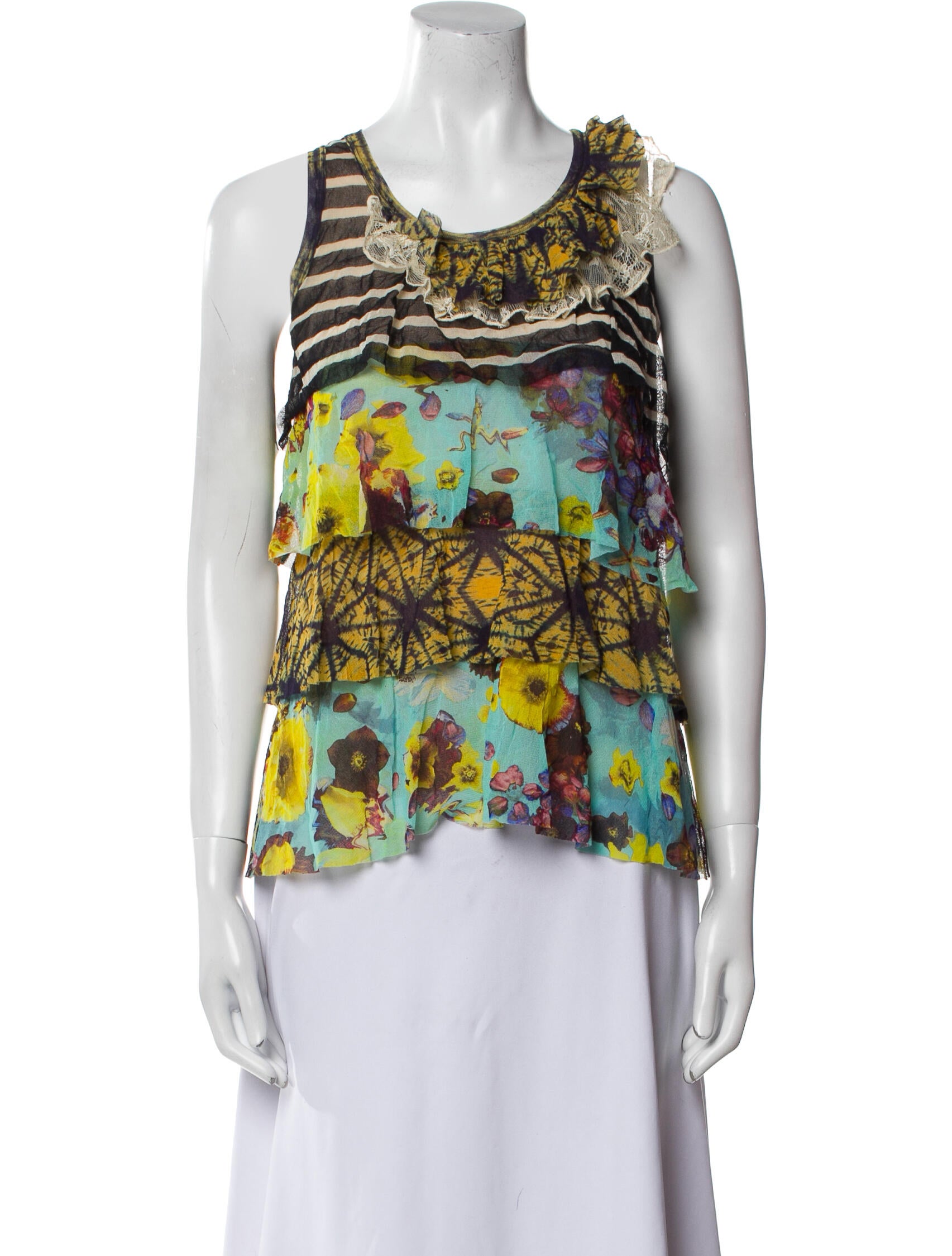 Jean Paul Gaultier Soleil Vintage Floral Print Blouse