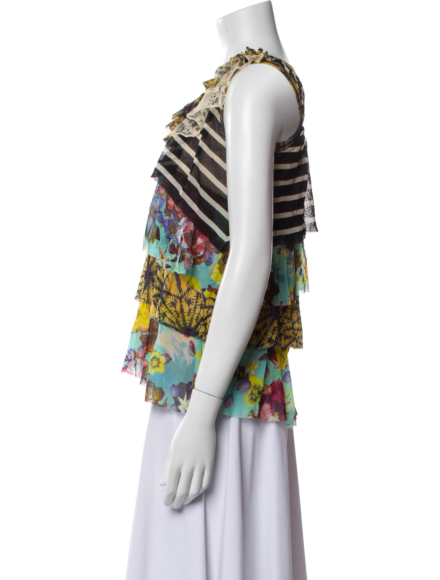 Jean Paul Gaultier Soleil Vintage Floral Print Blouse