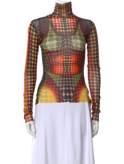 Jean Paul Gaultier Nylon Polka Dot Print Top