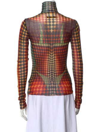 Jean Paul Gaultier Nylon Polka Dot Print Top